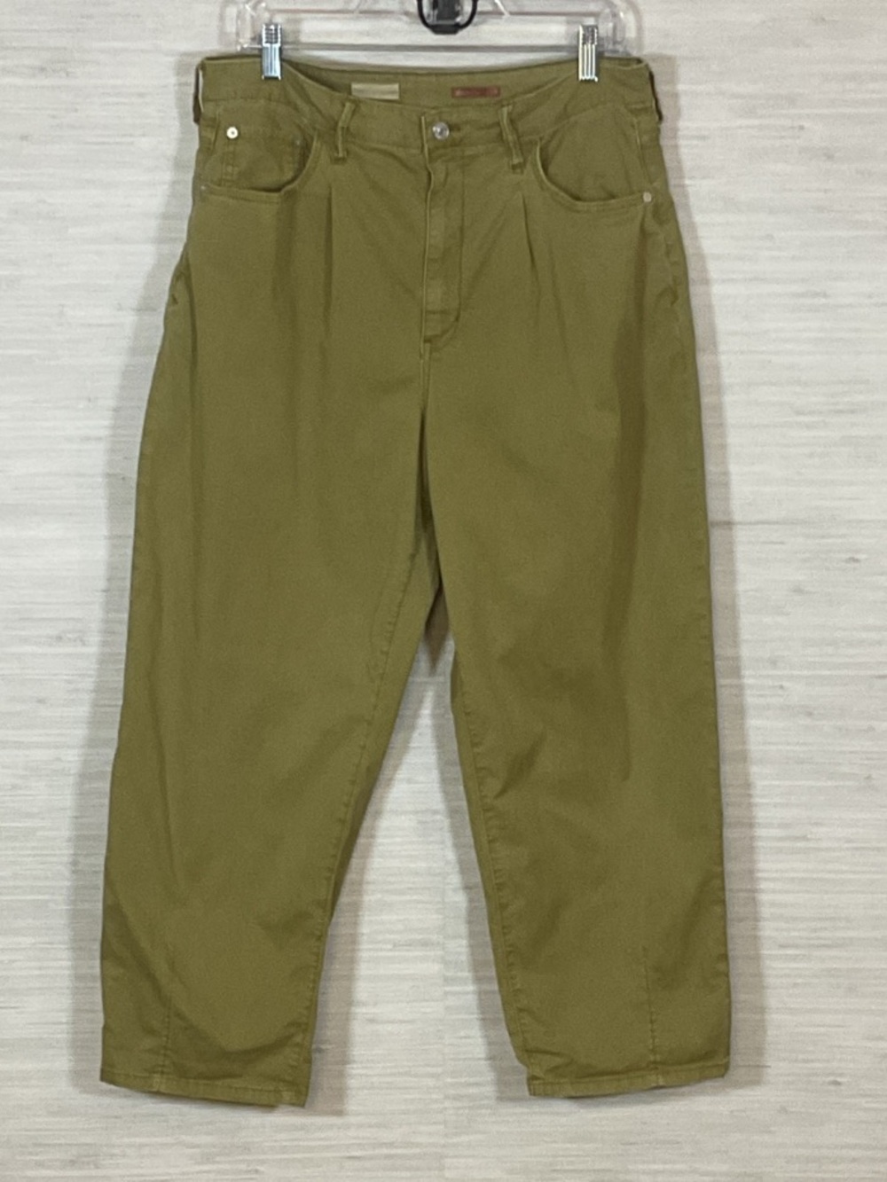 Anthropologie Pilcro The Breaker Wide Leg Barrel Chino Pants Olive Green 32